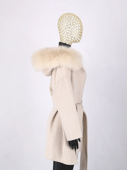2023 Coat Collar Jacket Winter Outerwear Women With Belt