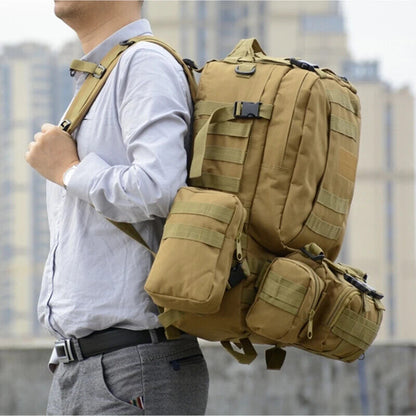 4 in 1 Backpack 55L Tactical Backpack Bag Army Rucksack Outdoor Sport Travel