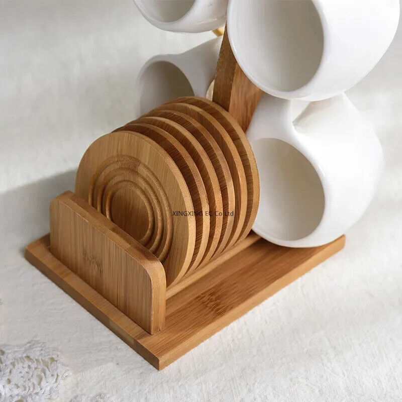 Ceramic Coffee Cup Household Mug Hanging Water Cup Set Kitchen Tea Set Bamboo