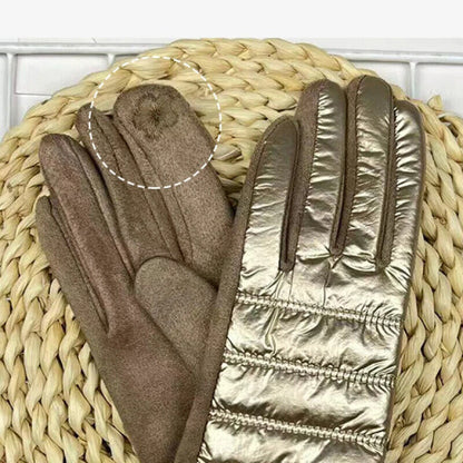 Women Winter Gloves Fleece Cloth Suede Waterproof Keep Warm Touch Screen Mittens