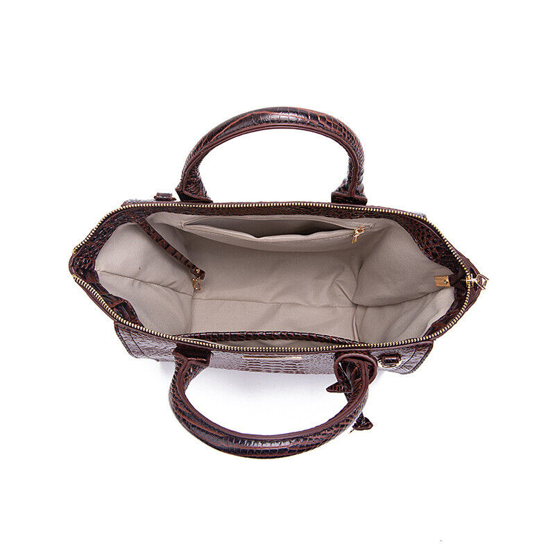 Women Patent Leather Crocodile Handbag Sling Satchel Tote Shoulder Bag Party Bag