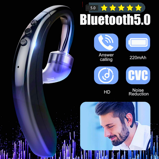 Wireless Bluetooth 5.0 Earpiece Headset Driving Trucker Earbuds Noise Cancelling