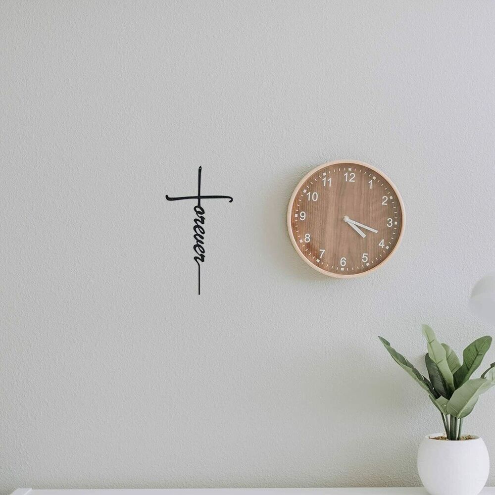 Metal Wall Art - Forever Cross Metal Ornaments Pretty Artwork Wall Stickers