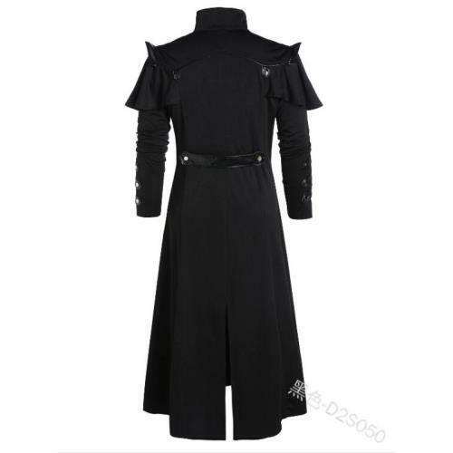 Medieval Steampunk Coat Men's Cosplay Costume Photography Gothic Windbreaker L