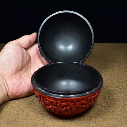 chinese lacquerware box Japan lacquerwork lacquer jewelry carved dragon statue