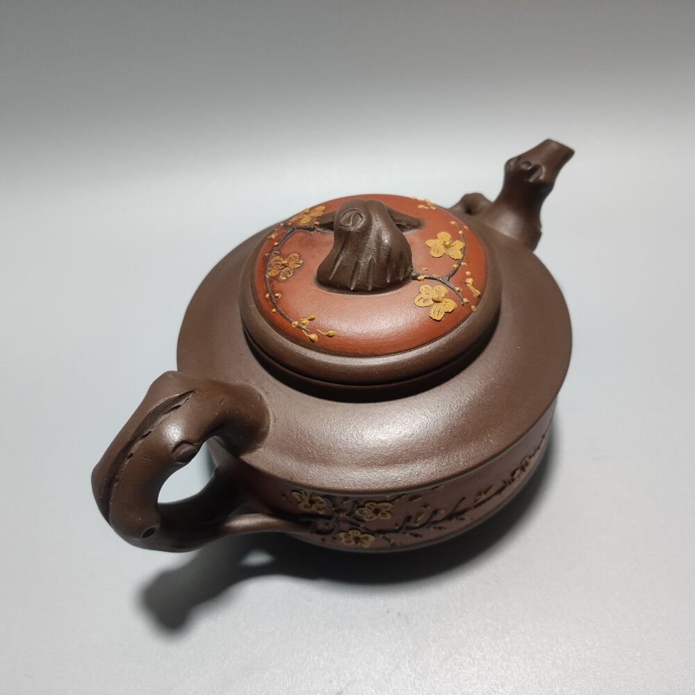 Vintage China Yixing Purple Clay Teapot Zisha Ceremony Nice Plum Blossom Teaware