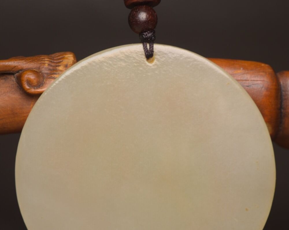 Antique Chinese Hetian Jade Carving Kowloon Guanyin Statue Lucky Pendant Amulets