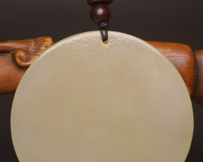 Antique Chinese Hetian Jade Carving Kowloon Guanyin Statue Lucky Pendant Amulets