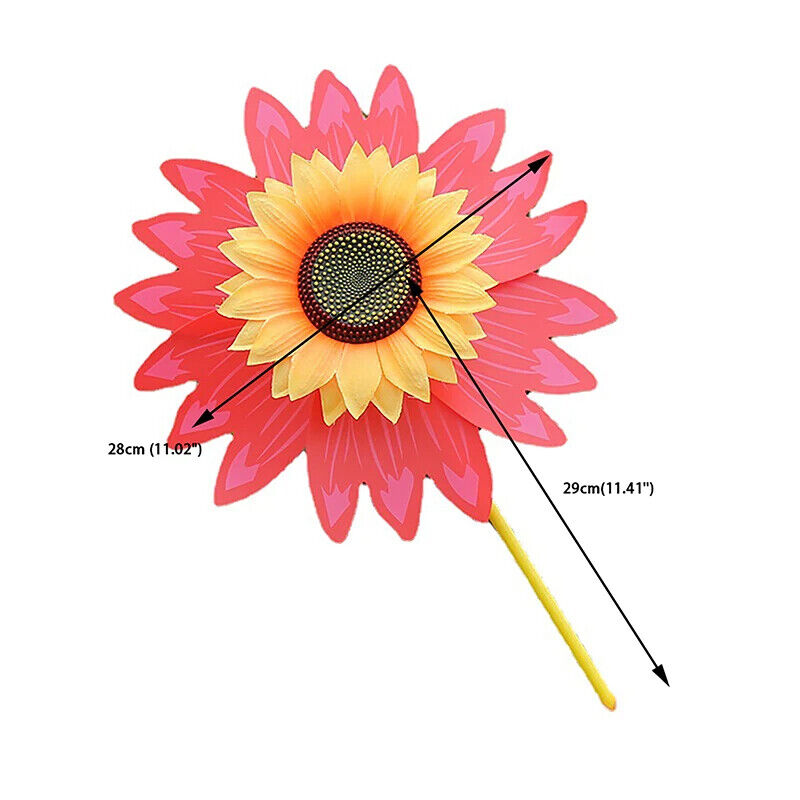 Sunflower Windmills Colorful Wind Turbines Lawn Garden Party Decorations 28x29cm
