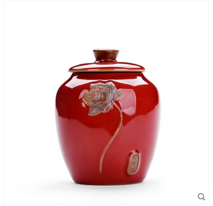 Exquisite Chinese Ceramic Tea Caddy Tea Canister Pot Sugar Coffee Bean Tea Jar