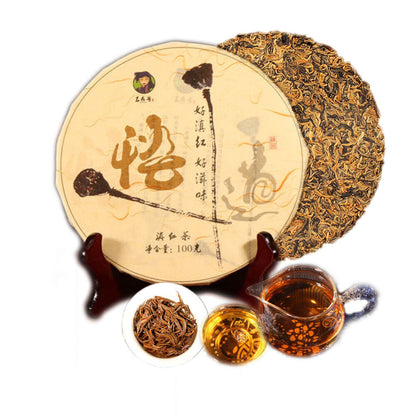 100g Yunnan High Grade Black Tea Mini Cake Premium Gold Buds Dianhong Health Top