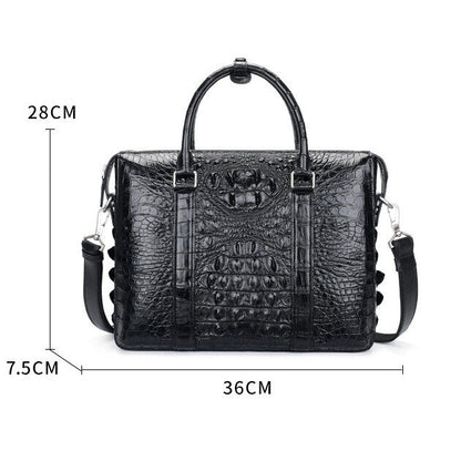 Handcrafted Alligator Crocodile Skin Leather Briefcase Men's Business Handbags