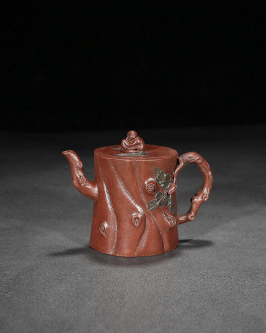 Chinese Yixing Zisha Clay Handmade Exquisite Teapot （竹韵 底款：沈孝陆）