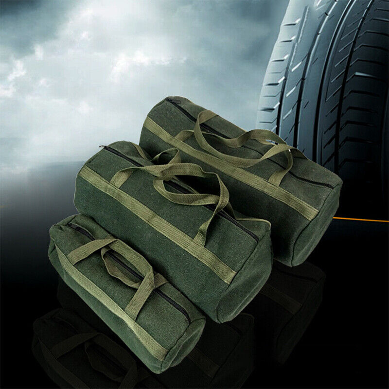 Durable Thick Green Canvas Pouch Tool Bags Storage Organizer Instrument Case