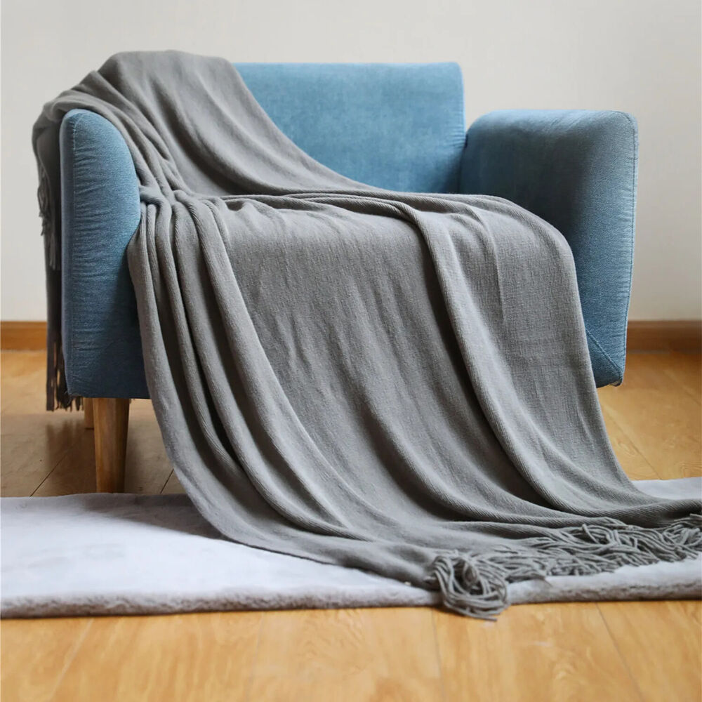 Sofa Knitted Blanket Cotton Thread Nordic Solid Color Protective Cover Bedspread