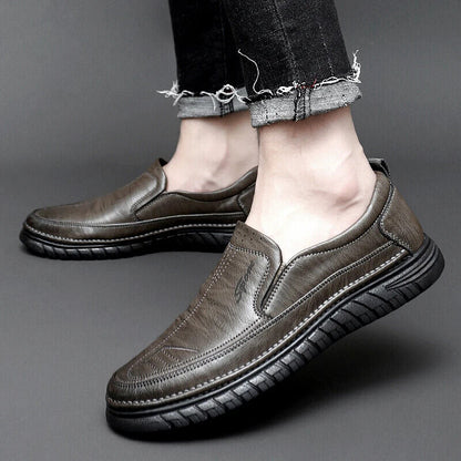 Men's Loafers Leather Flats Classics Driving Shoes Men Formal Business Shoes