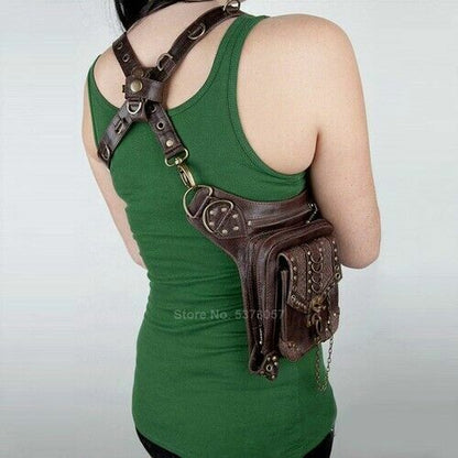 Gothic Steampunk Metal Messenger Bag Vintage Medieval Accessories Crossbody Bag