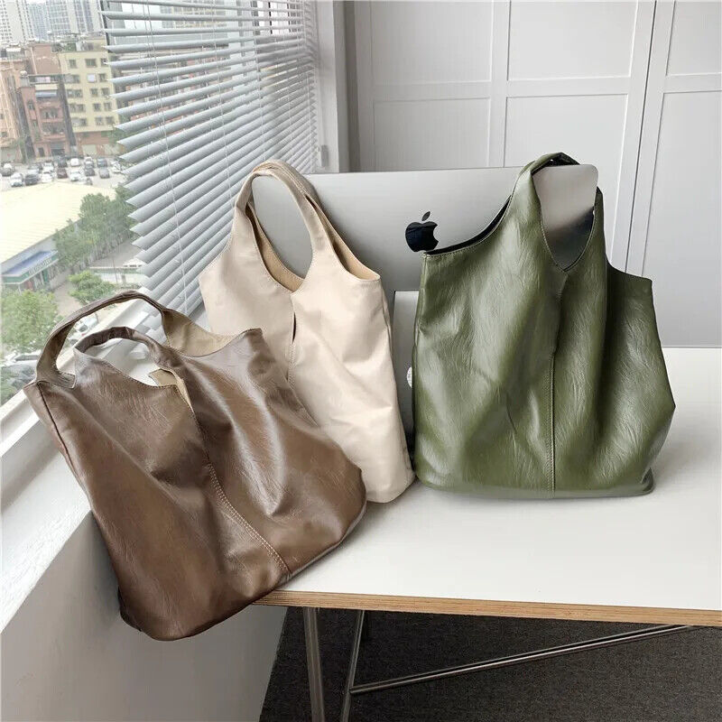 Shoulder Bag For Women PU School Work Business Bag Female Double Side