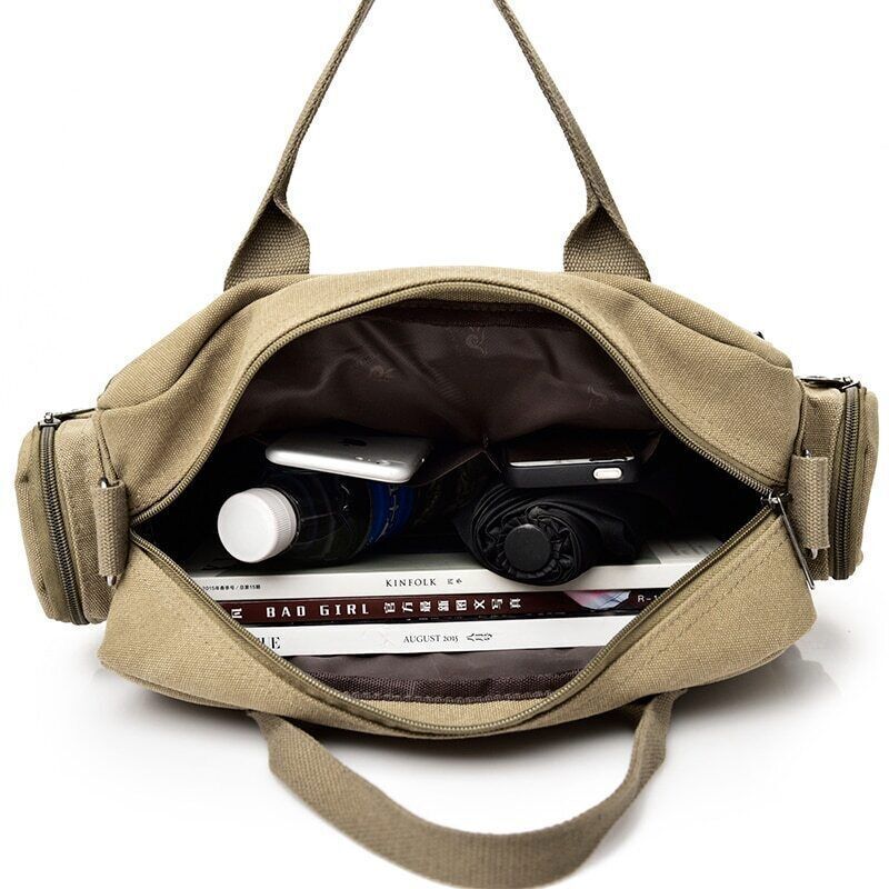 Men Crossbody Bags Canvas Shoulder Bags Boy Bags Man Handbags for Travel Grey
