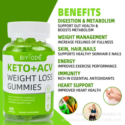 New Apple Acetone+ACV Soft Candy KETO+ACV GUMMIES Promotes Digestion