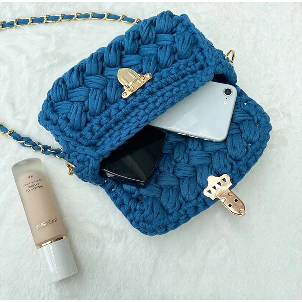 Women Handbag Chains Woven Shoulder Crossbody Bags Women Flap Lady Purses