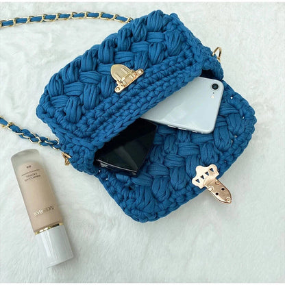 Women Handbag Chains Woven Shoulder Crossbody Bags Women Flap Lady Purses