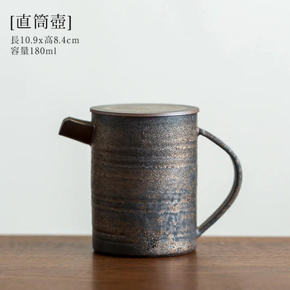 Gilt Glaze Teapot Side Handle Tea Rust Stoneware Kung Fu Set Ceramic Single Pot