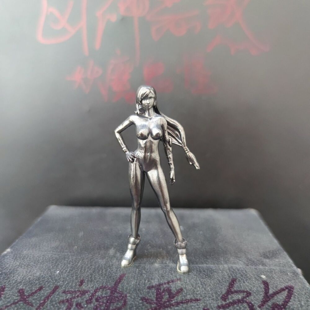 Black Solid Bronze Made of Old Ultra Short Dress Nude Seductive Body Art Statue