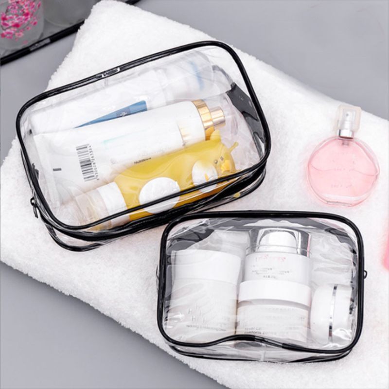 Transparent Cosmetic Bags Zipper Clear Makeup Case Traveling Organizer Storage - Thumbnail 5