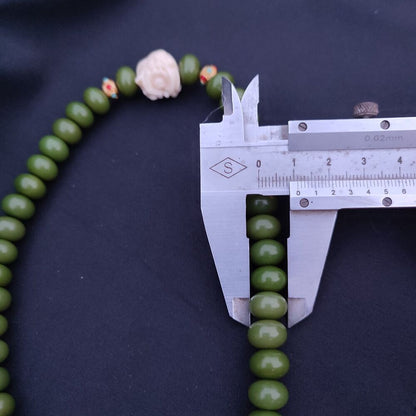 49x Green Bead Necklace Bracelet Buddha Pray Rosary Pipal Tree Bodhi lion