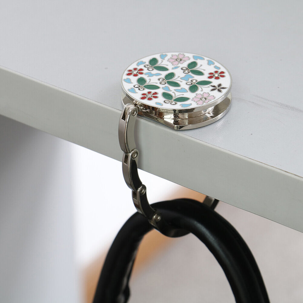 Folding bag handbag hook purse tote flower shape metal bag table hanger hold-ca