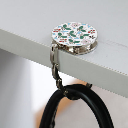 Folding bag handbag hook purse tote flower shape metal bag table hanger hold-ca