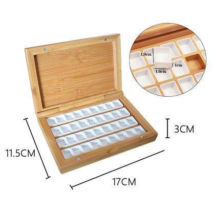 Watercolor Palette 24-36 Grid Wooden Box Painting Tools Art Supply Oil Paint Lid