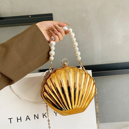 Evening Bags Shell Shape Women Bags Wedding Bridal Handbag Chain Party Bags