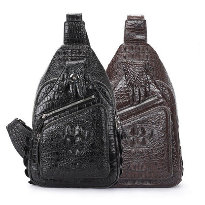 Real Crocodile Alligator Skin Leather Men's Crossbody Bag Luxury Sling Backpack