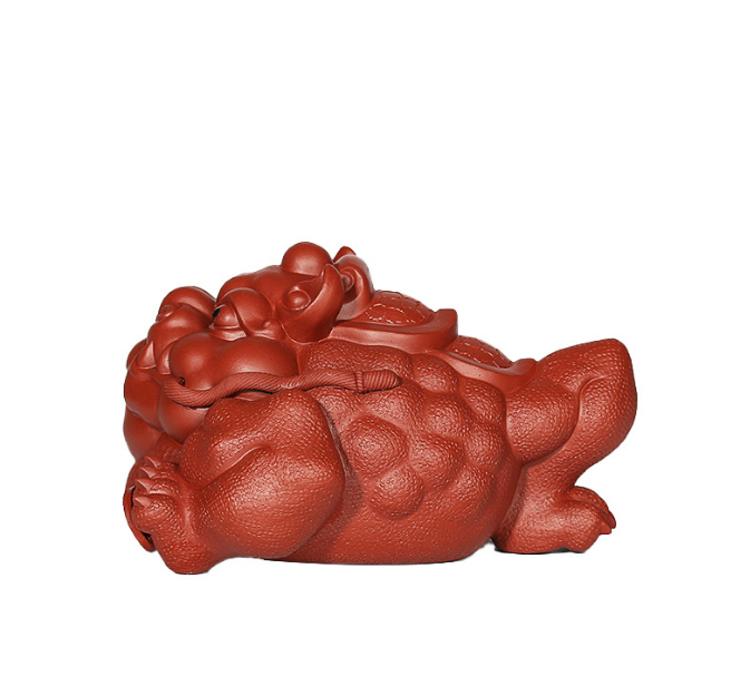 Yixing purple sand tea pet large general toad three legged Golden Toad ornament