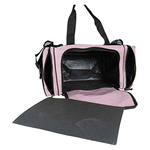 DALIX 17" Duffle Travel Bag with Front Mesh Pockets in Pink Medium,