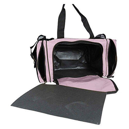 DALIX 17" Duffle Travel Bag with Front Mesh Pockets in Pink Medium,