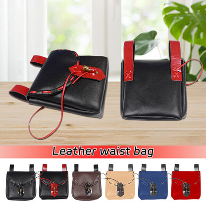 Medieval Renaissance Faux Leather Belt Pouch Reenactment Cosplay Waist Belt Bag