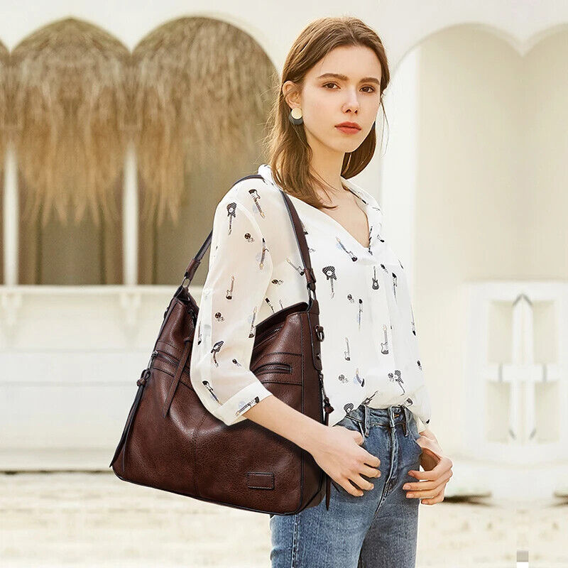 Winter Women Handbags Shoulder Bags Travel Weekend Leather Bag with Purse