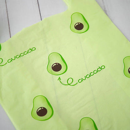 50Pcs Cute Fruit Plastic Bag Carry Out Bags With Handle Food Packaging Storage