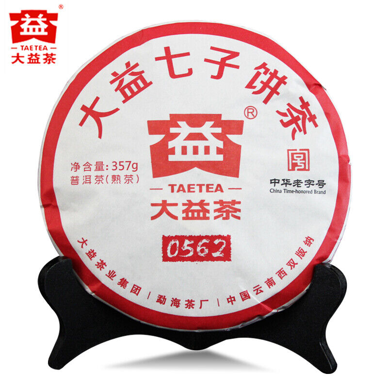 357g TAE TEA 0562 Yr Yunnan Menghai Tea Factory Dayi Puer Ripe Pu-erh Tea