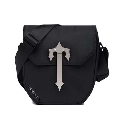 Trapstar Mens Bag Fashion Shoulder Bag Retro Metal Bag Mens Trapstars Black Bag