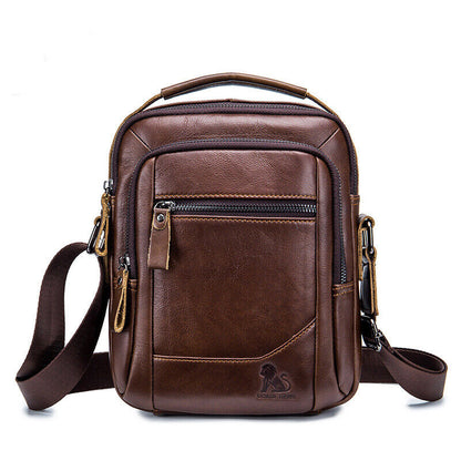 100% Genuine Leather Men's Sling Shoulder Bag Messenger Bag 8" Handbag Crossbody