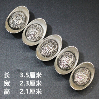 5pcs Old Silver Ingots and Silver Ingots of The Qing Dynasty, Silver Ingots
