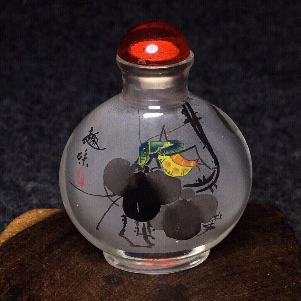 Ancient Chinese handmade interior painting ancient glazed snuff bottle