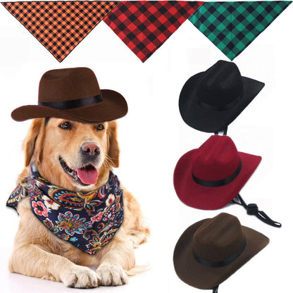 Dog Cat Western Cowboy Hat Pet Hat Pet Accessories Photo Prop Universal Retro