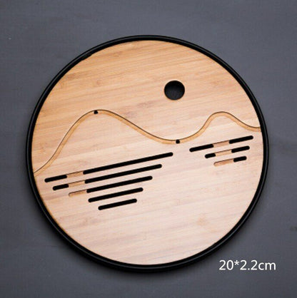 Kung Fu Natural Wood Bamboo Tray Traditional Chinese Bamboo Tea Room Board Table