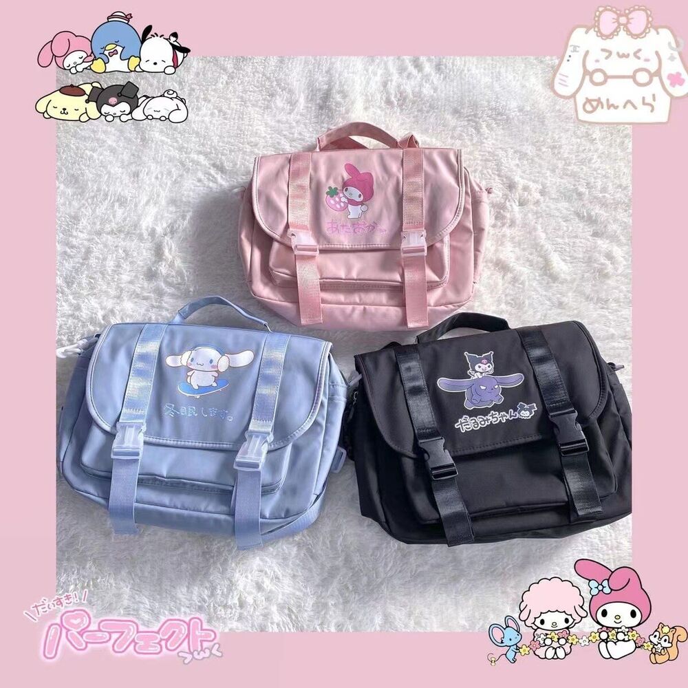 Sanrio Student Diagonal Straddle Bag Cinnamonroll Kuromi Backpack Uniform Bag