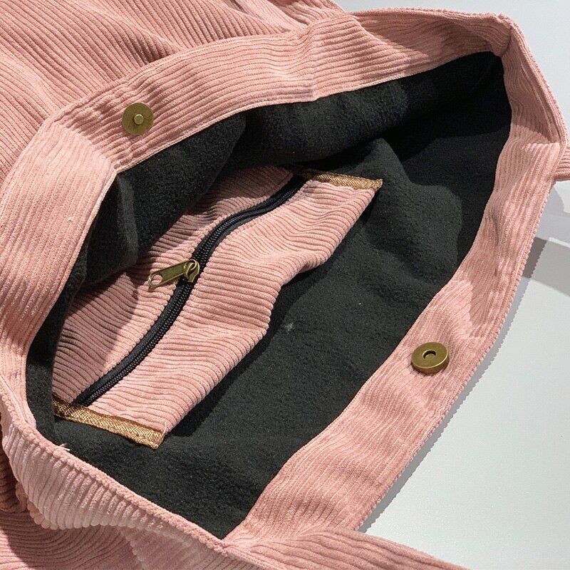 Tote Bag Women Shopper Girls Handbag Zipper Reusable Thickened Shoulder Bag